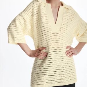 Cos Oversized Knit Crochet Collar Top size Small Chunky Heavyweight Minimalist